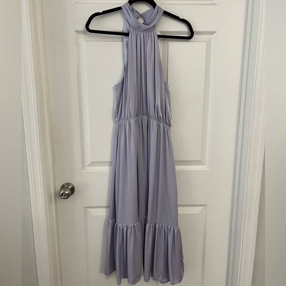Satin Lavender Haltered Express Dress